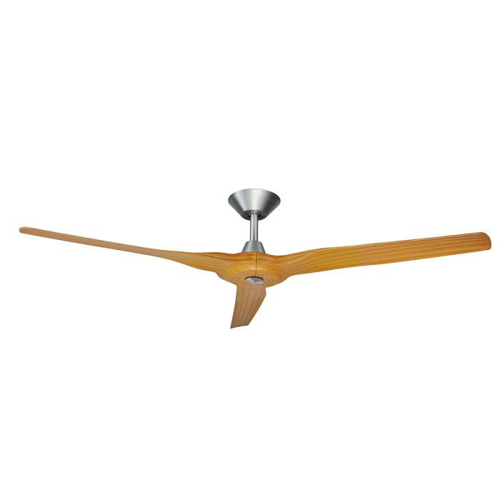 Radical 2 60" DC Ceiling Fan Brushed Aluminium with Bamboo Finish Blades